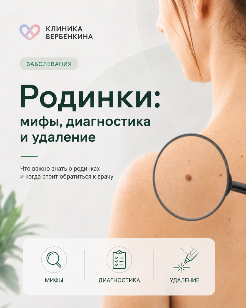 Родинки: мифы, диагностика и удаление
